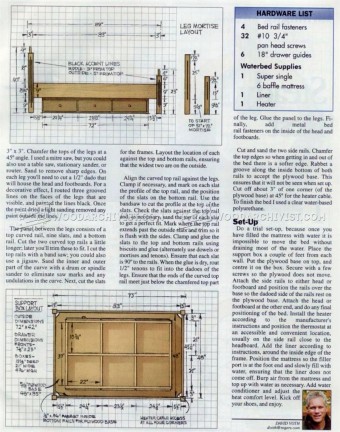 Waterbed Drawing Waterbed Plans • WoodArchivist