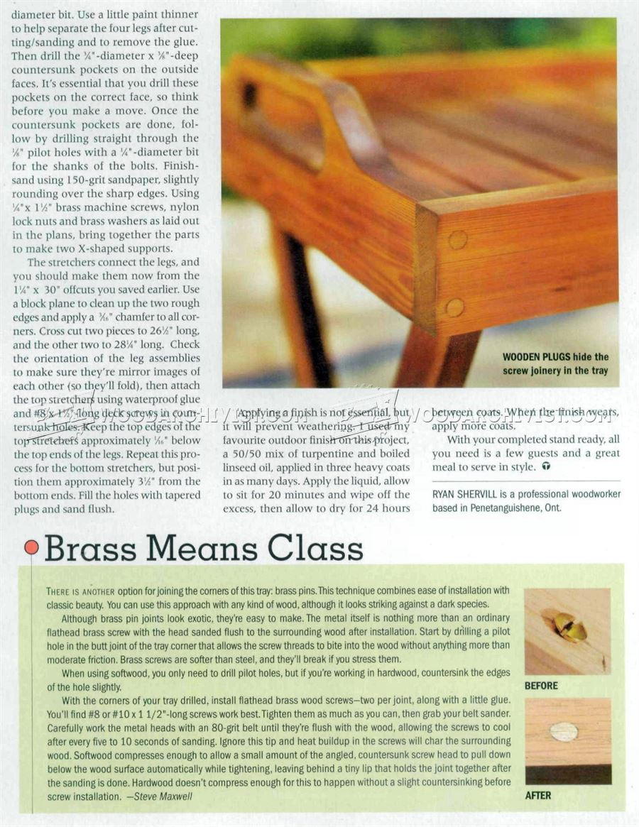 Folding Serving Tray Table Plans • WoodArchivist