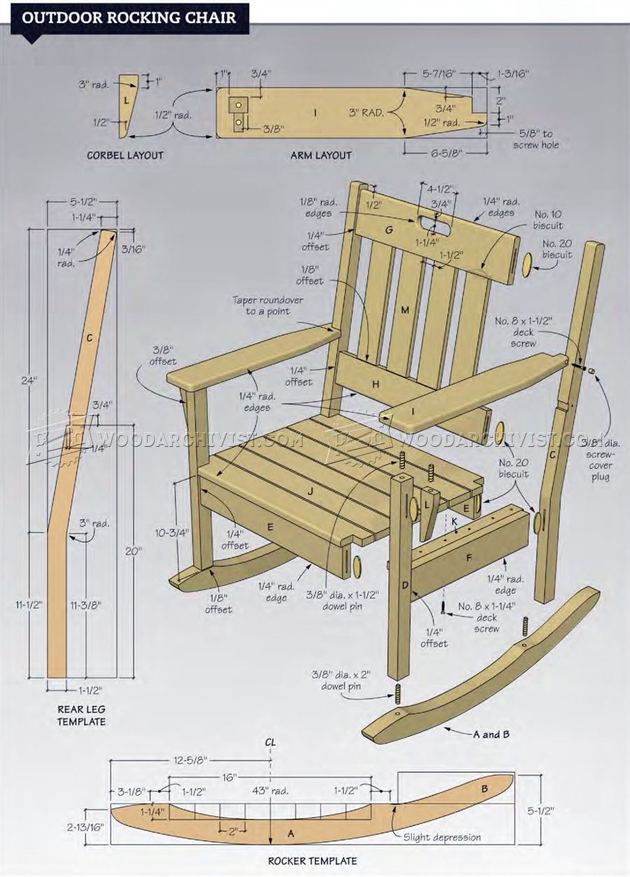Outdoor Rocking Chair Plans Woodarchivist, Porch Rocking Chair Plans Free