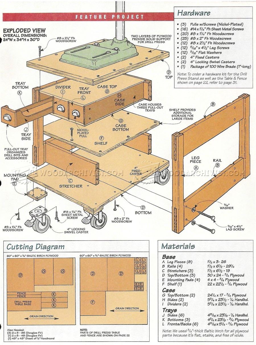 Mobile Drill Press Stand Plans • WoodArchivist